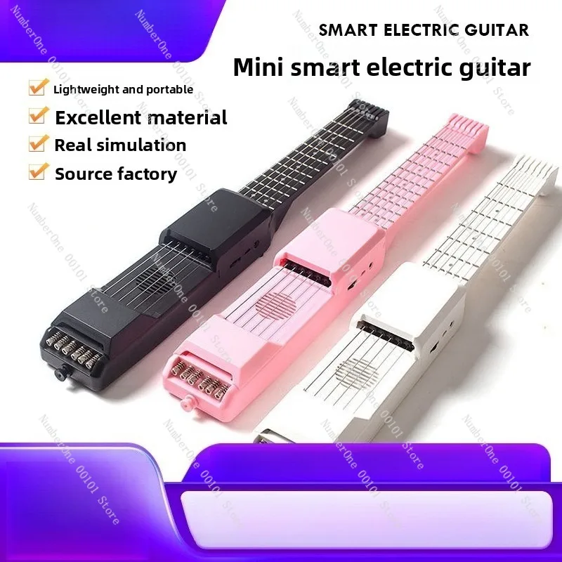 Mini Smart Electric Guitar 7 Frets 12 Frets Digital Guitar Practice Instrument Portable Children's Small Guitar