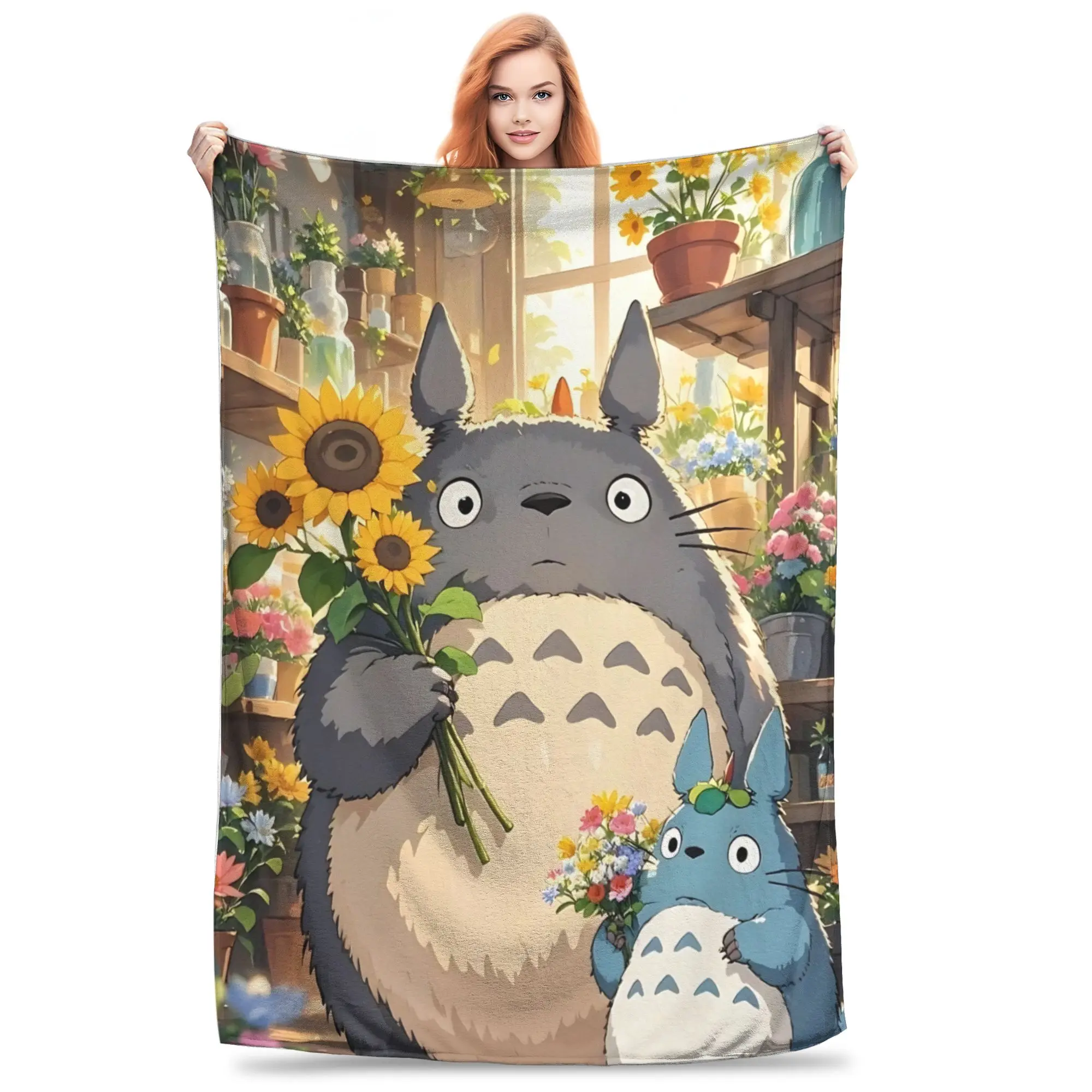 1PC My Neighbor Totoros  home room decorations Winter Blankets for Adults Bedding Home Interior Sofa Knee