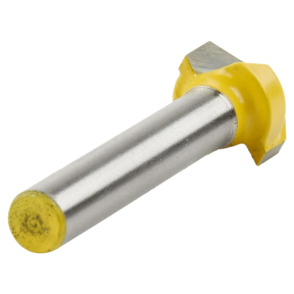 Cutting Performance Acrylic Engraving And Chamfer Router Bit Yellow/Silver Carbide 6mm Shank Cutting Performance