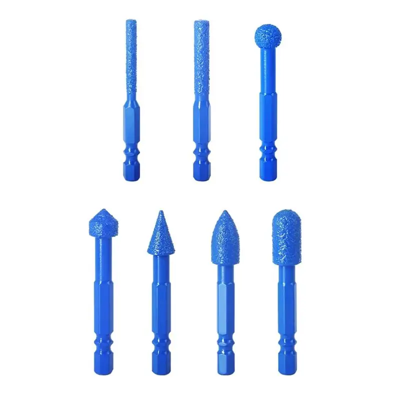 ABGE-Diamond Coated Grinding Bits Set For Multi Material Finishing Rust Removal Polishing Hole Repair Mold Processing 7PCS