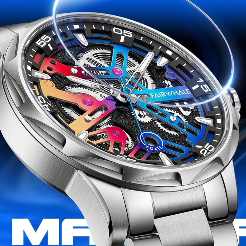 FAIRWHALE Mens Watches Top Brand Luxury All Steel Casual Automatic Mechanical for Men Sport Waterproof Watch Relogio Masculino