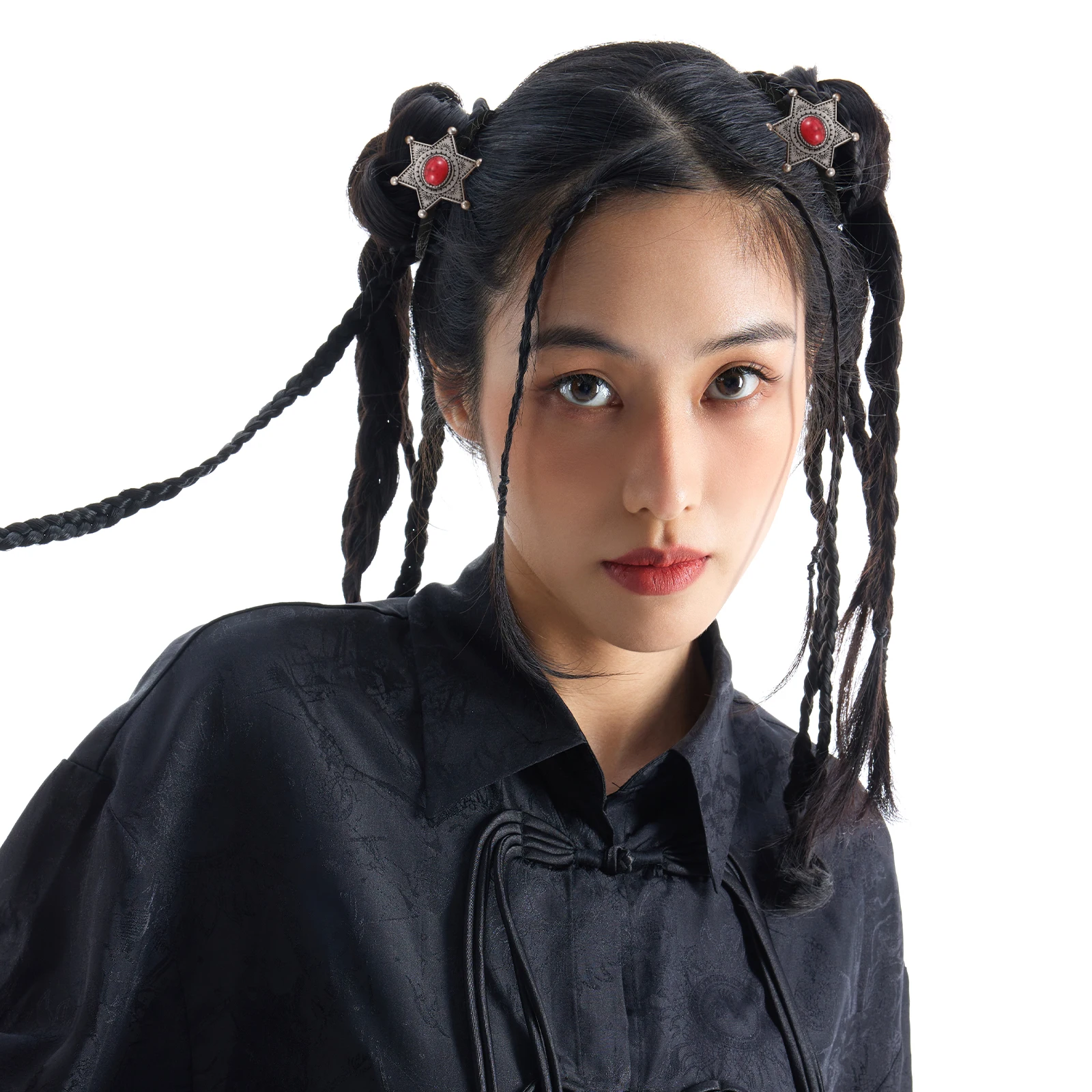 

3pcs Ethnic Hair Accessories Elastic Bands Western Cowgirl Ponytail Holders Decorative Hair Ties Versatile Colors Secure Fit