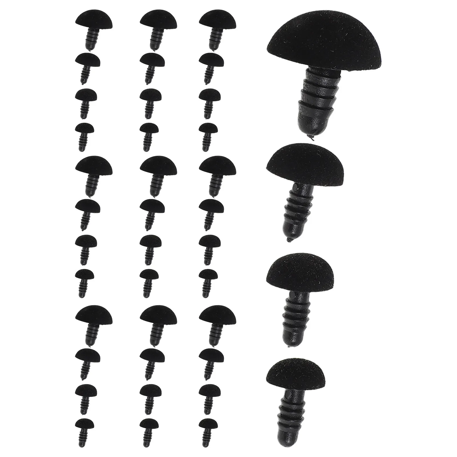 40Pcs Black Plastic Oval Nose Safety Flocking for Handmade Amigurumi Crochet DIY Craft Supplies Oval Toy Noses