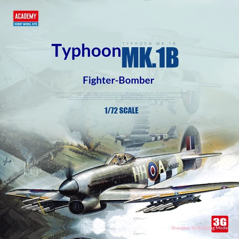 

DIY 12462 3G Typhoon MK.1B Fighter Bomber 1/72 Scale Assembly Plastic Airplane Model Kit Military Aircraft For Collectors