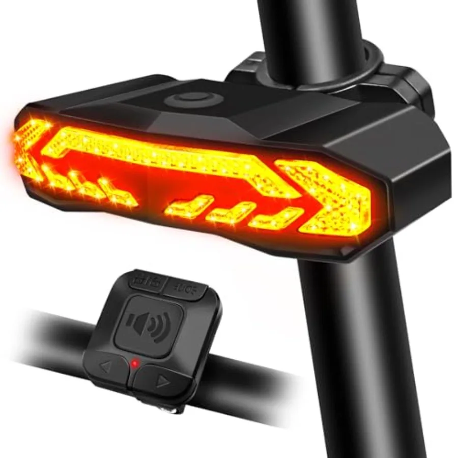 

for E,,Bike Blinkers Front and Back, USB Rechargeable Horn, IP65 Waterproof Anti-Theft Alarm, Auto On Off, for Bicycle, Ebike,