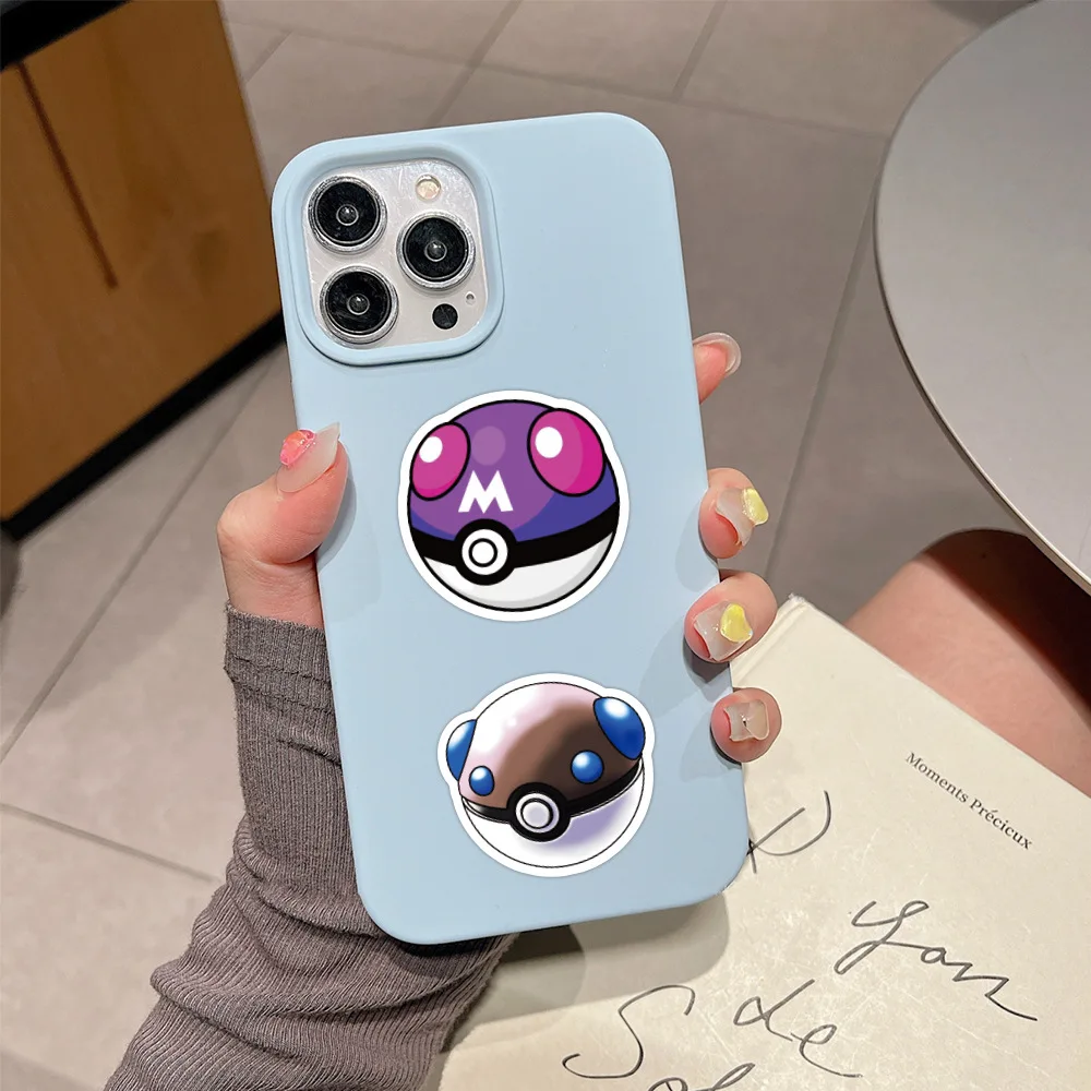 50pcs Cartoon Animation Pokémon Poke Ball Decorative Luggage Notebook Water Cup Stationery Waterproof Sticker