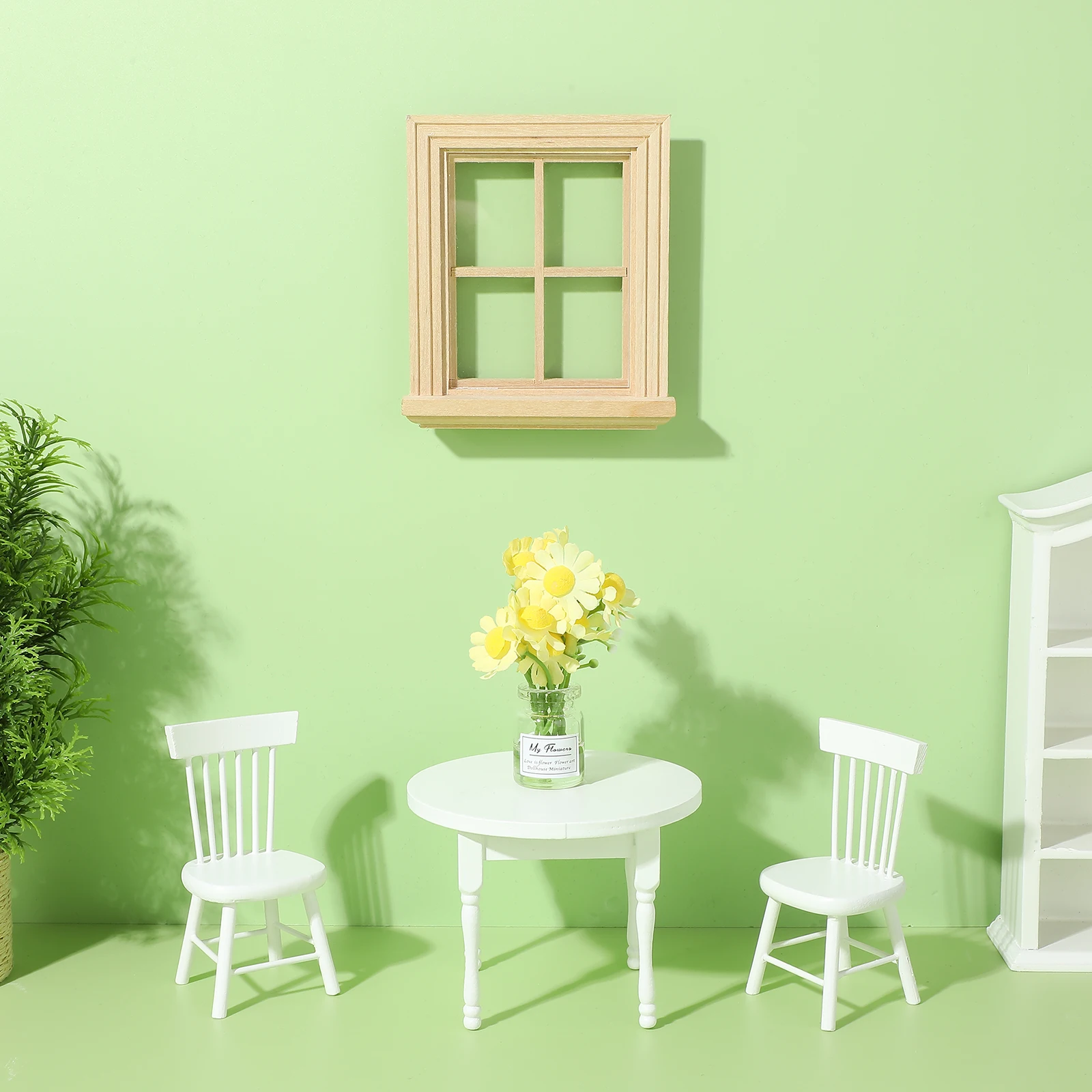 2 pezzi Cornici per finestre Mobili per la casa in miniatura Decorazioni in stile rustico 1:12 Scala per finestre in miniatura Fai da te Accessori per piccole stanze