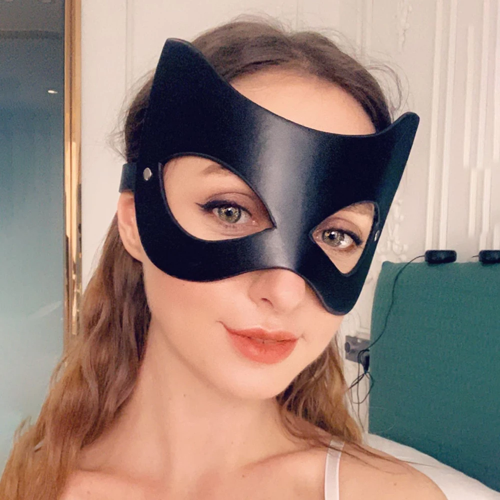 أقنعة جلدية سوداء تأثيري حفلة تنكرية قناع القط حفلة بولي Eye أغطية العين تأثيري حلي العين التبعي