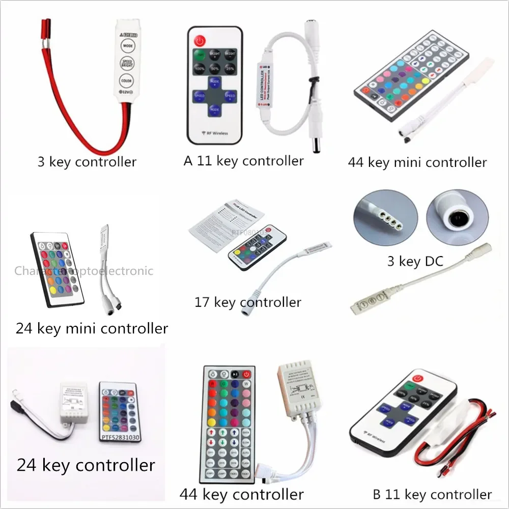 WS2811 WS2812B Led Pixels Strip Light Controller USB/DC MINI 3Keys RF 14/17/21Keys Led Tape Remote Controller DC5-24V