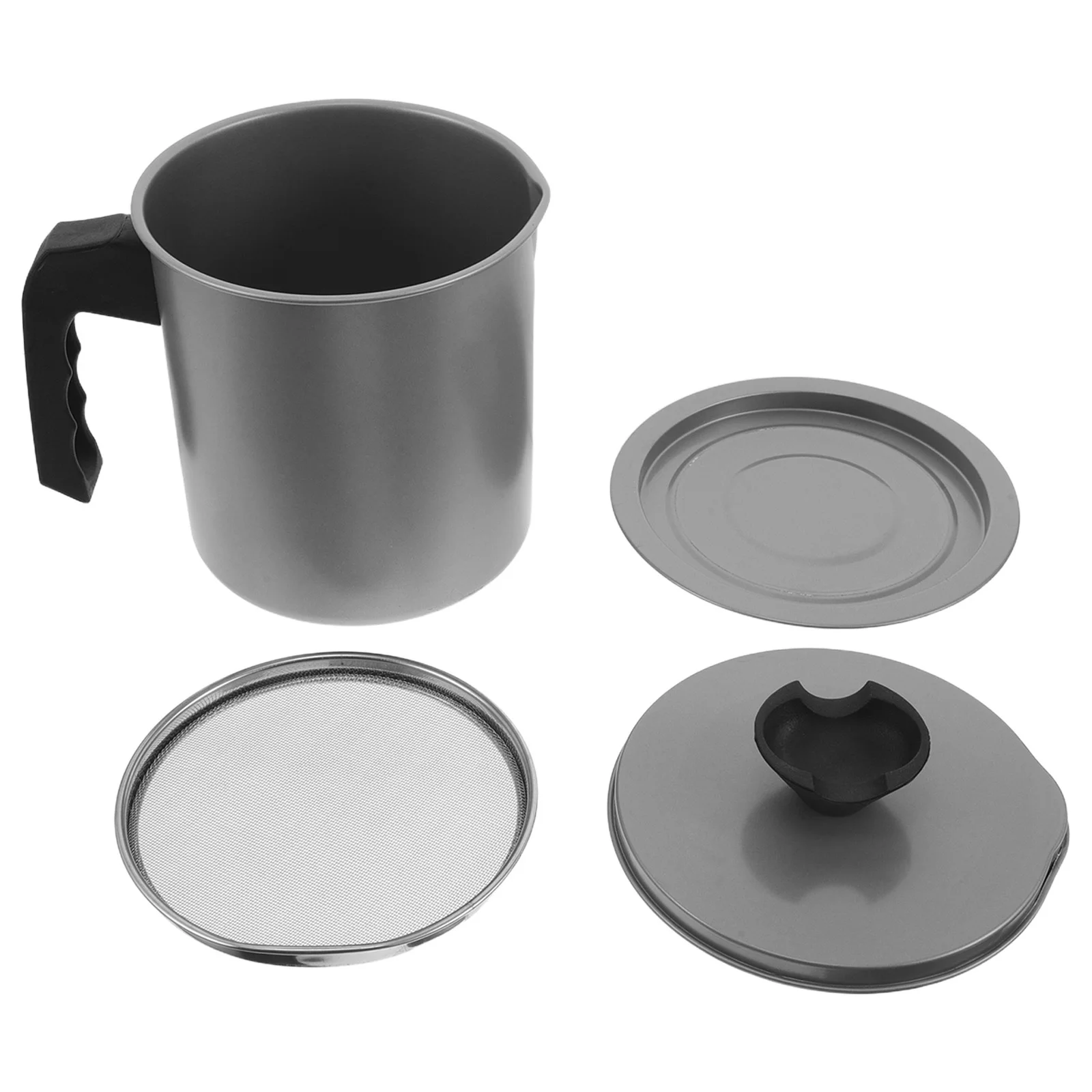 

1.4L Stainless Steel Bacon Grease Container Strainer Large Capacity Oil Saver Kitchen Fat Separator Drip Oil Keeper