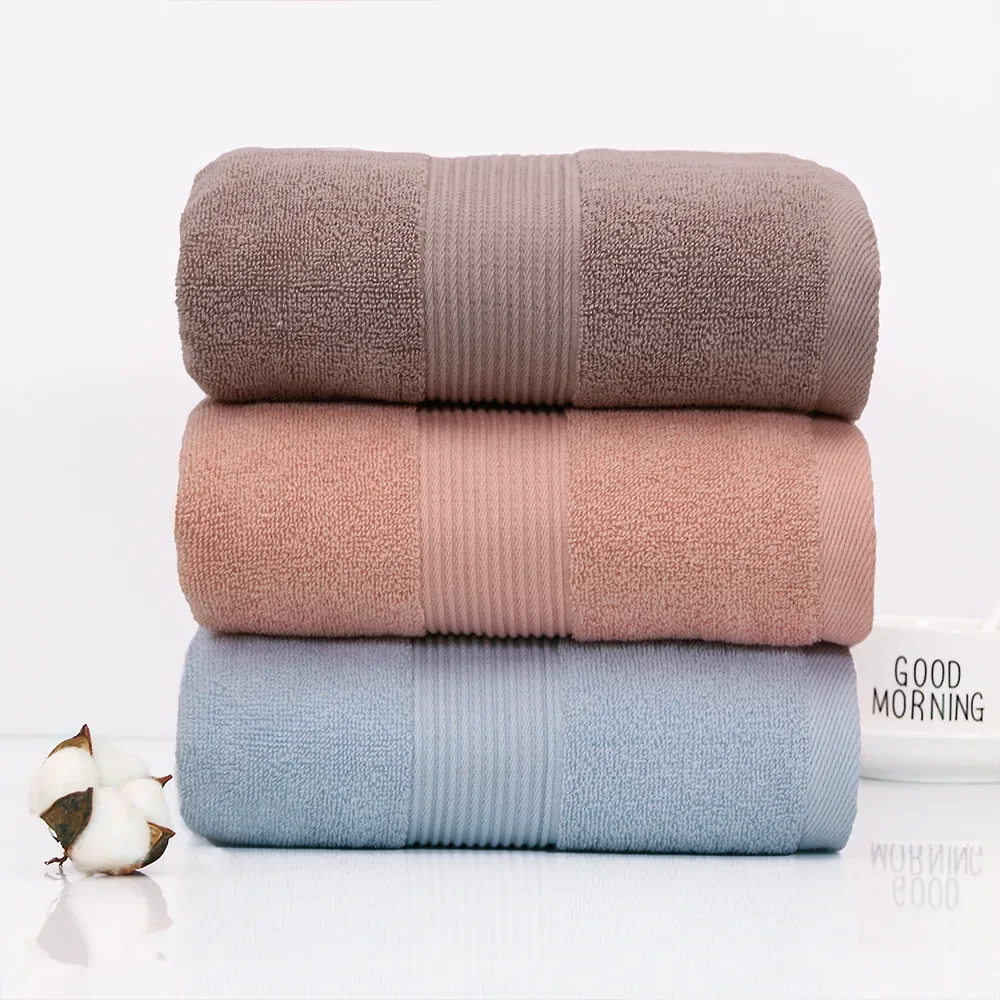 Pure Cotton 32 Strands Plain Home Bath Towel Cotton Supermarket Gift Bath Towel Logo Customization beach towel