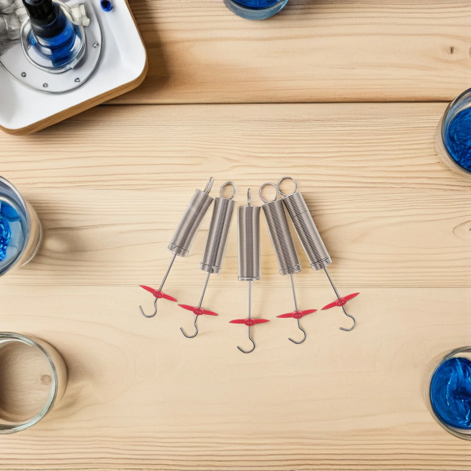 5pcs Physics Experiment .5/5/10/15/25N Hooke'S Equipment For Classroom Teaching Science Projects Educational