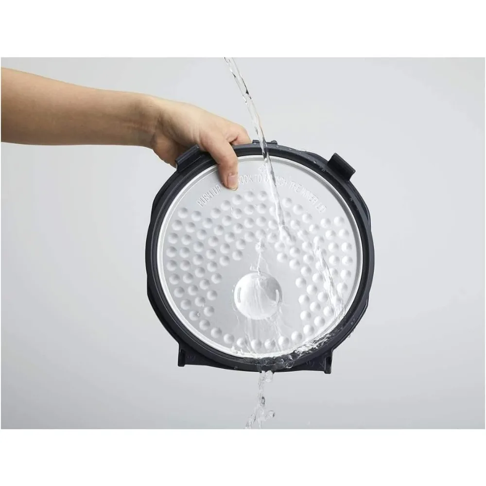 أثاث الحدائق بطبقة أرز ميكوم غير مطبوخة سعة 5.5 كوب مع وظيفة أومامي وأسود معدني أكثر دفئًا #5