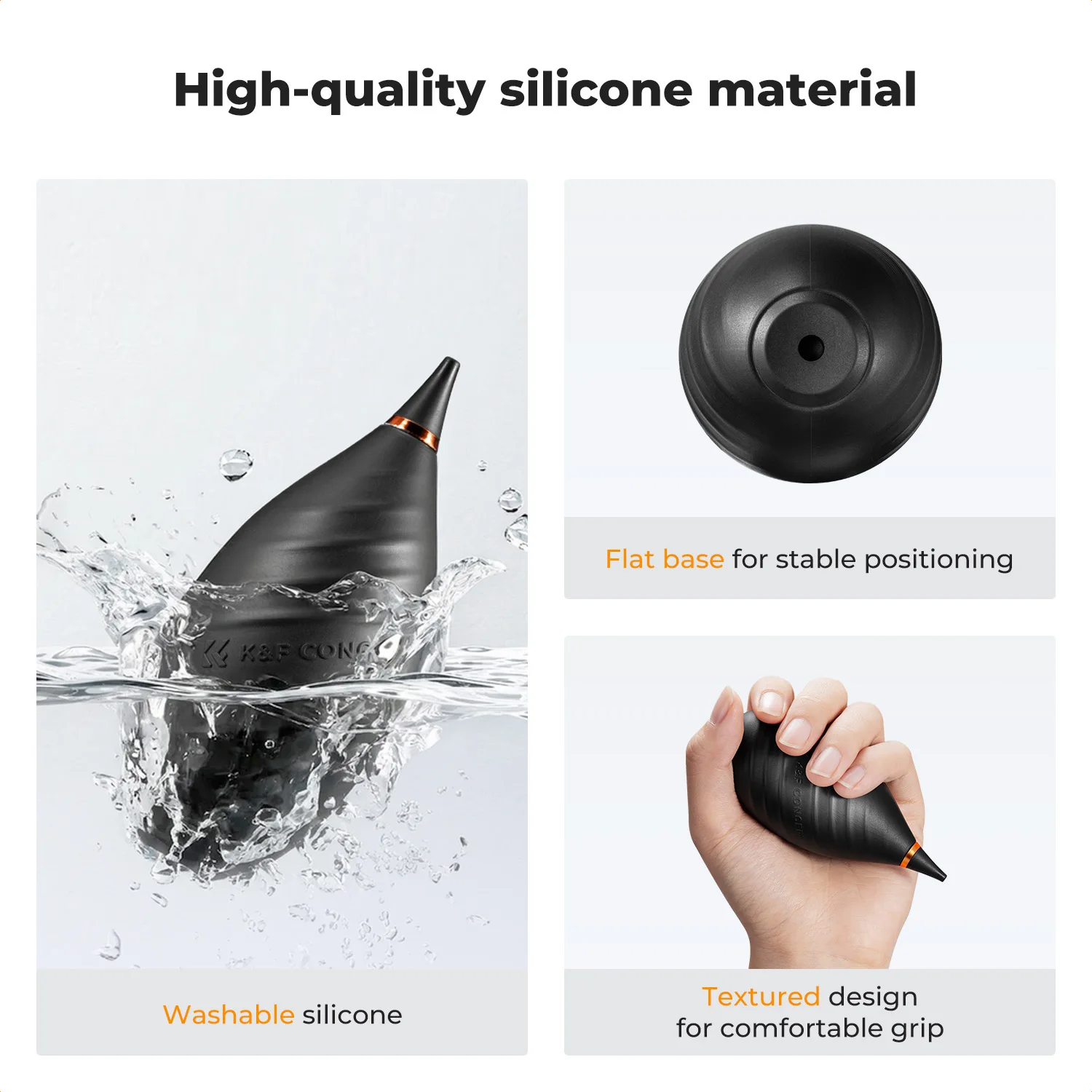 K&F CONCEPT Mini Przenośna Dmuchawka Powietrzna do Czyszczenia Lustrzanek DSLR, Obiektywów, Zegarków, Telefonów, Klawiatur, Silikonowa Pompka Powietrzna — zdjęcie produktu 6