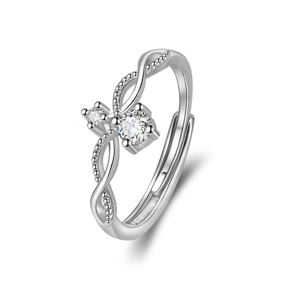 

925 Sterling Silver Premium Light Luxury Crown Zircon Ring Birthday Party Anniversary Gift