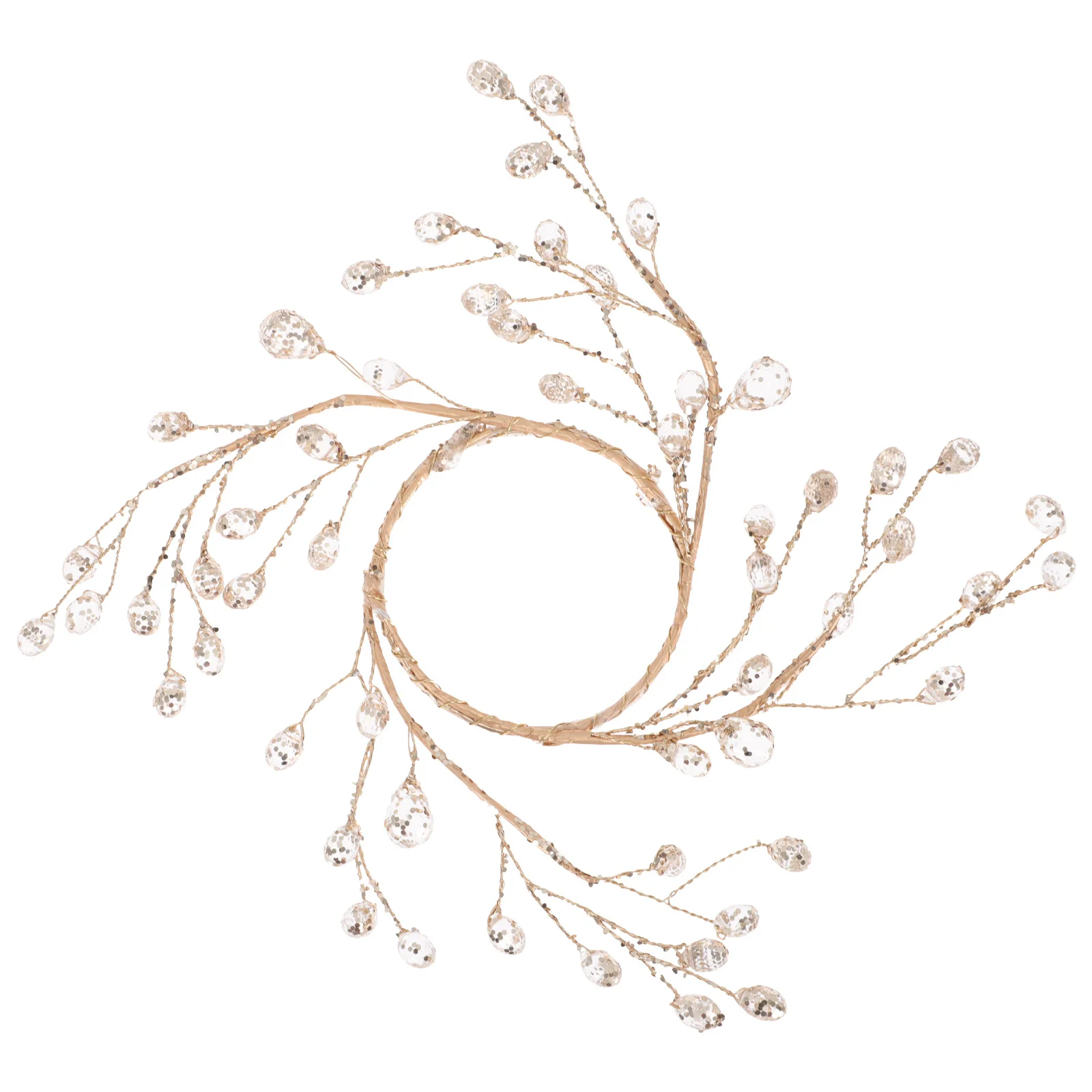 

Christmas Acrylic Crystal Bead Wreath Holder Ring Tabletop Decoration Xmas Party Ornament Acrylic Bead Wreath