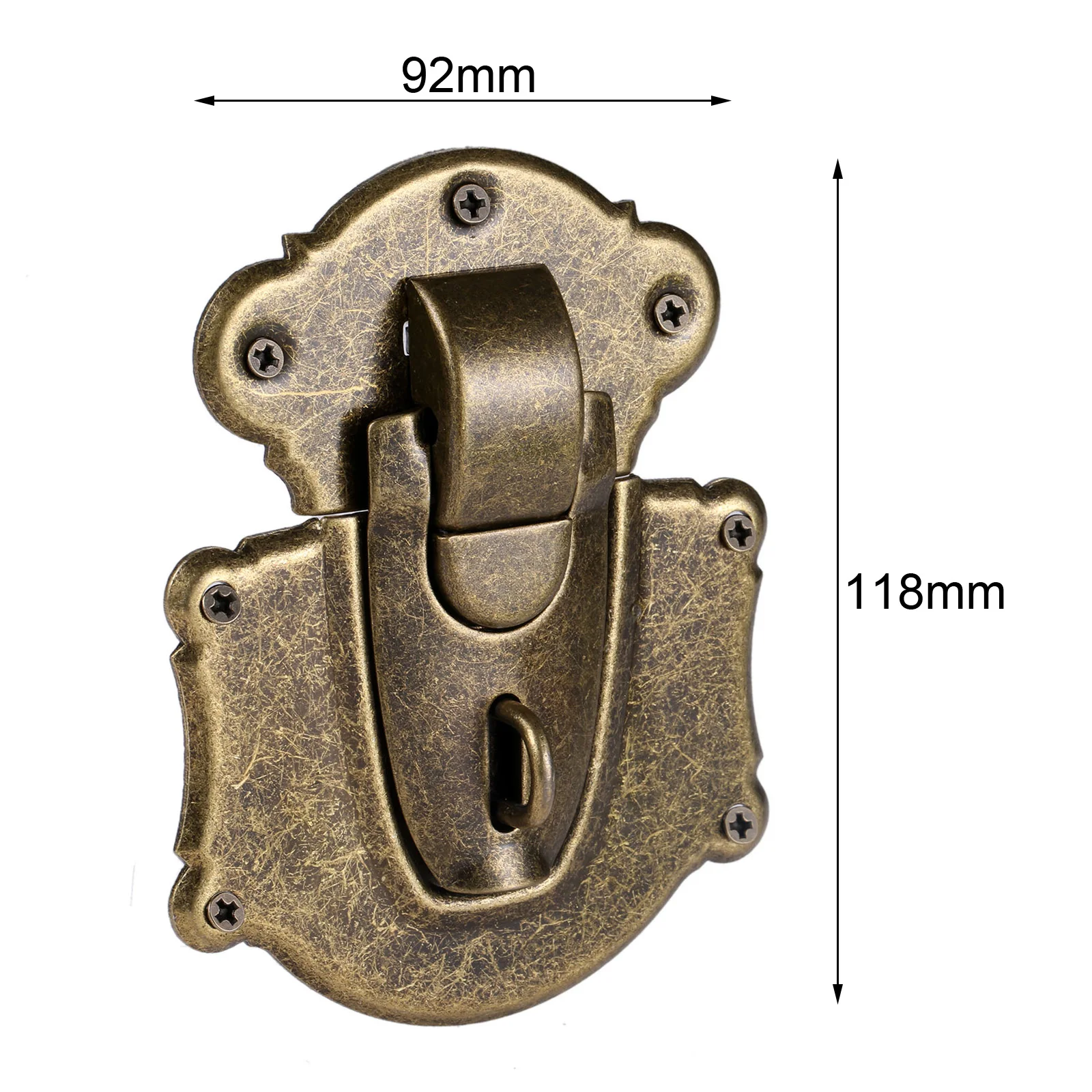 1Pc Zinc Alloy Toggle Hasp Latch Lock Jewelry Wooden Box Metal Suitcase Luggage Cabinet Padlock Buckles 92*118mm