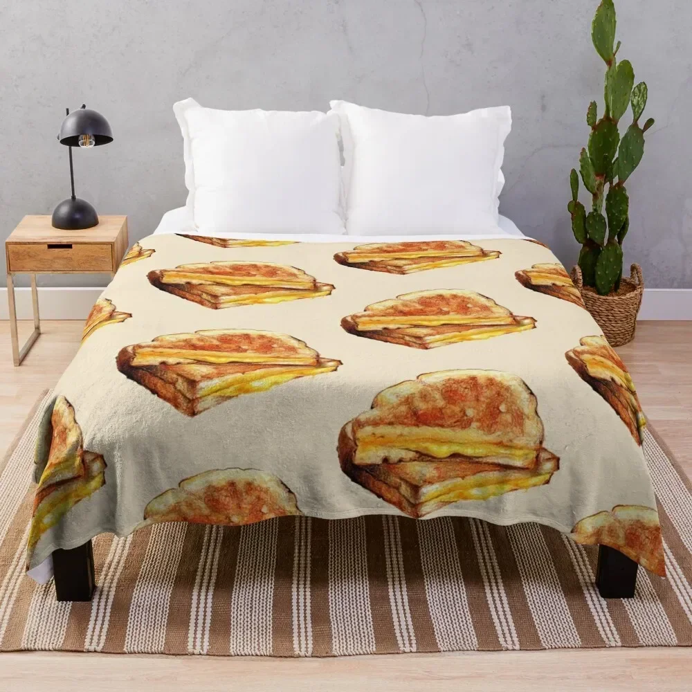 

Grilled Cheese Sandwich Throw Blanket Shaggy Decorative Throw Blankets