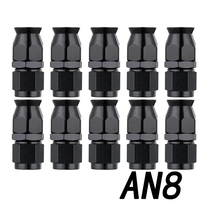 10x Universele Rechte 0 45 90 180 Graden AN3 AN4 AN6 AN8 AN10 AN12 Slanguiteinde Fitting Slang Adapter Voor Swivel PTFE Olie Brandstofleiding