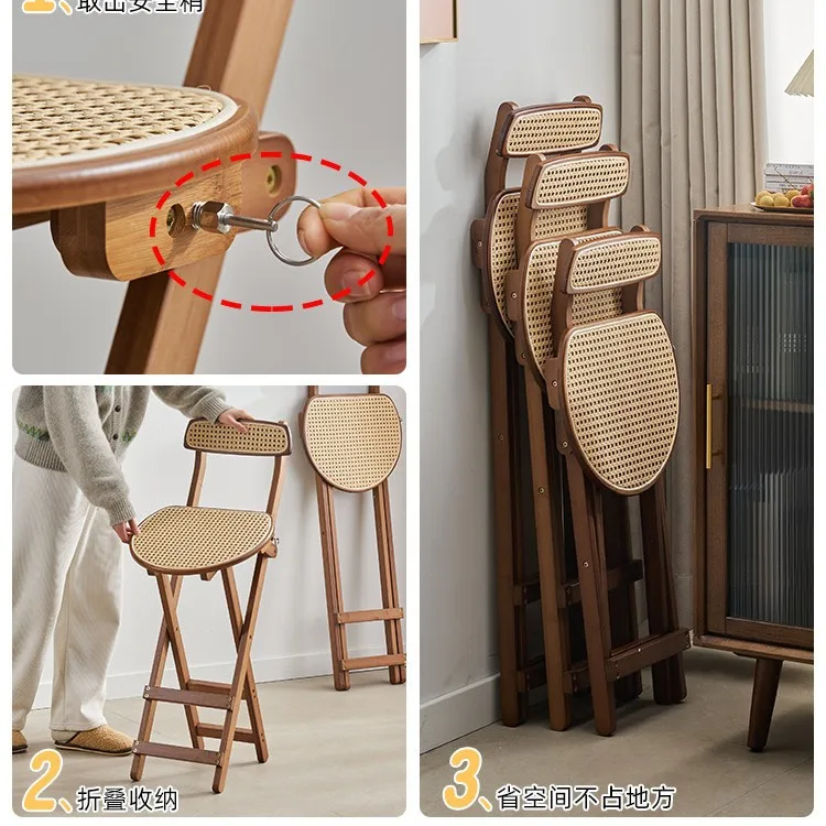 Foldable high stool cafe checkout page bar back chair