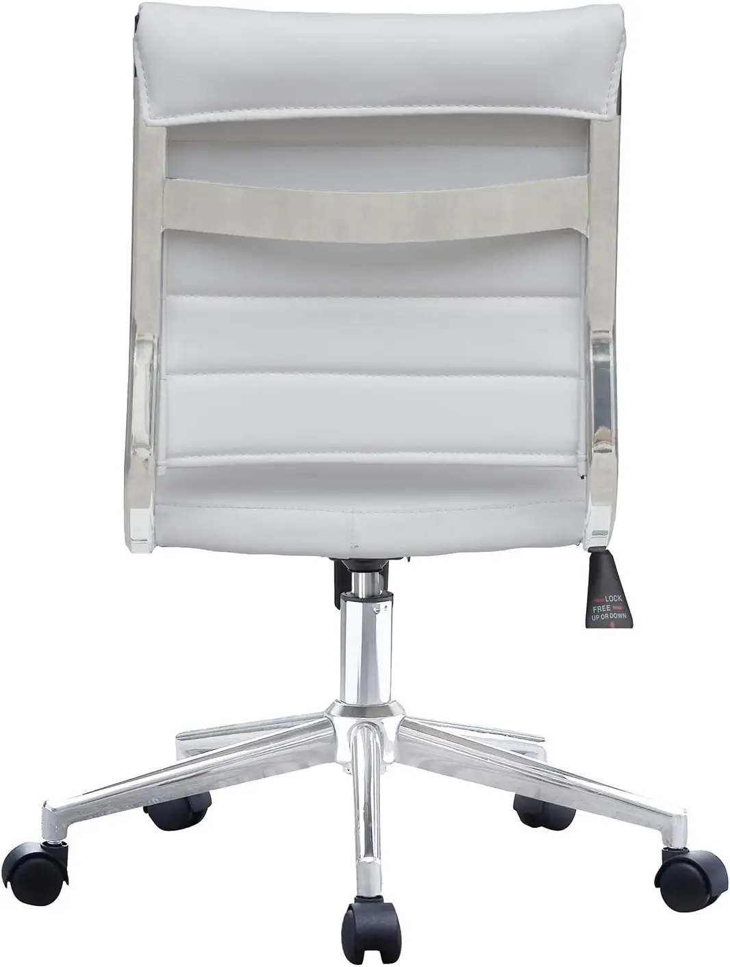 كرسي مكتب حديث متوسط الظهر مضلع من جلد البولي يوريثان بدون ذراع كرسي مهام للمؤتمرات مع إمالة دوارة وارتفاع قابل للتعديل Pa