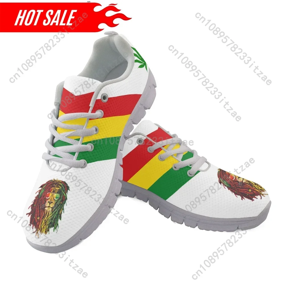 Shoes for Women Jamaica Rastafari Flag Pattern Female Running Sneakers Autumn Flats Girls Footwear zapatillas mujer