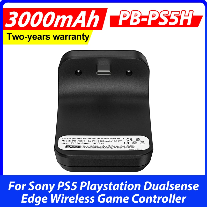 Batería de Carga de 3000mAh para Control PS5, Recargable para el Control Inalámbrico Dualsense Edge de Sony PS5 Playstation