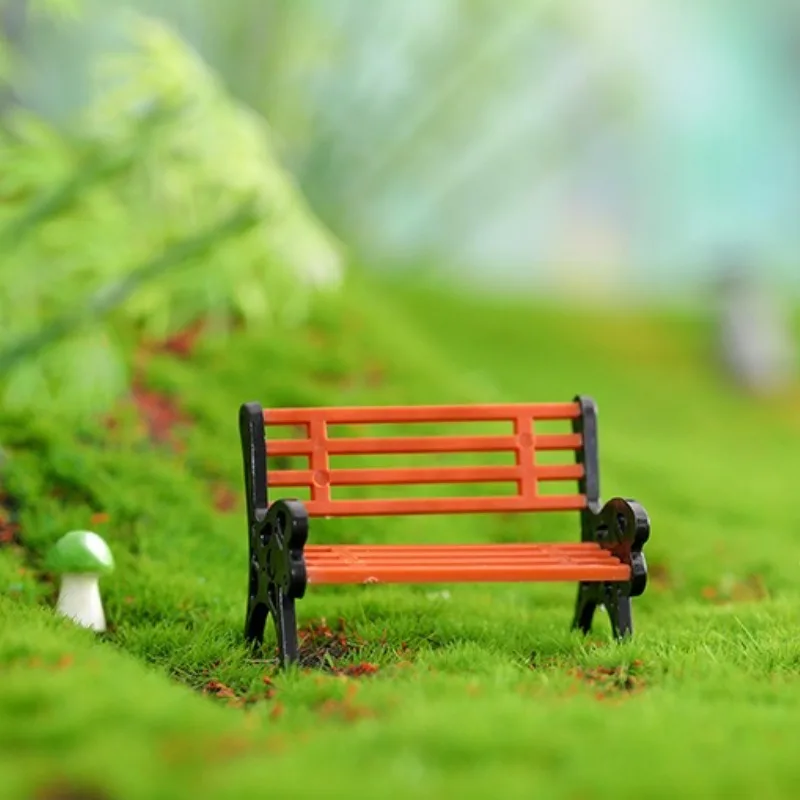 1 pz panca in miniatura sgabelli micro paesaggi sedia in resina artigianato piante grasse bonsai casa delle bambole sedia da parco figurine decorazioni per la casa