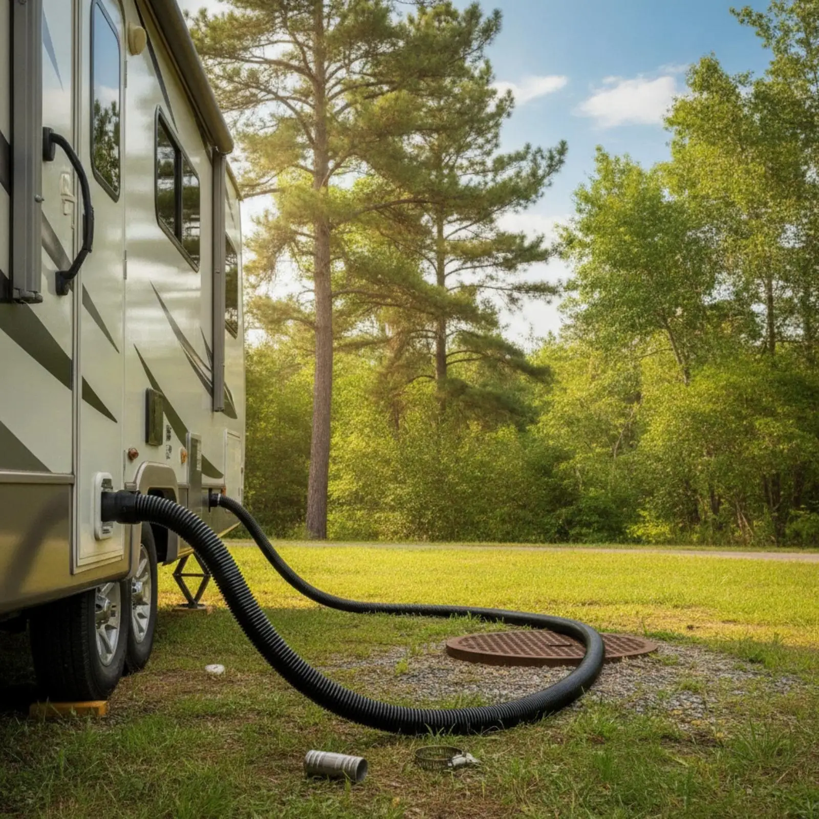 heavy-duty-vehicle-drainage-hose-flexible-corrugated-extension-hose-with-metal-connector-for-rv-dumping