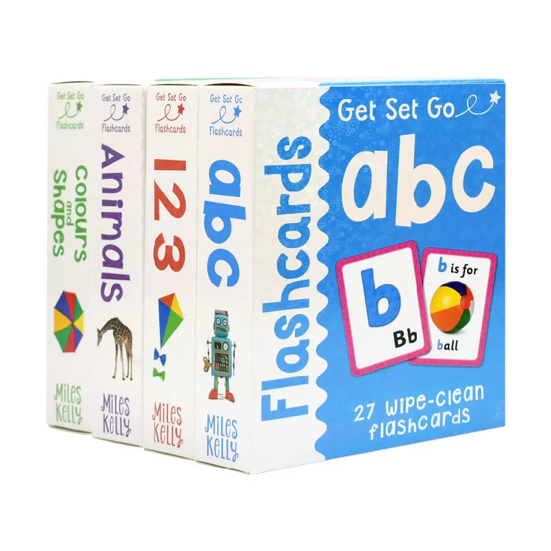 108 Erasable Flashcards for Early Childhood Learning (4 boxes) - Letters, Numbers, Animals, Colors, and Shapes