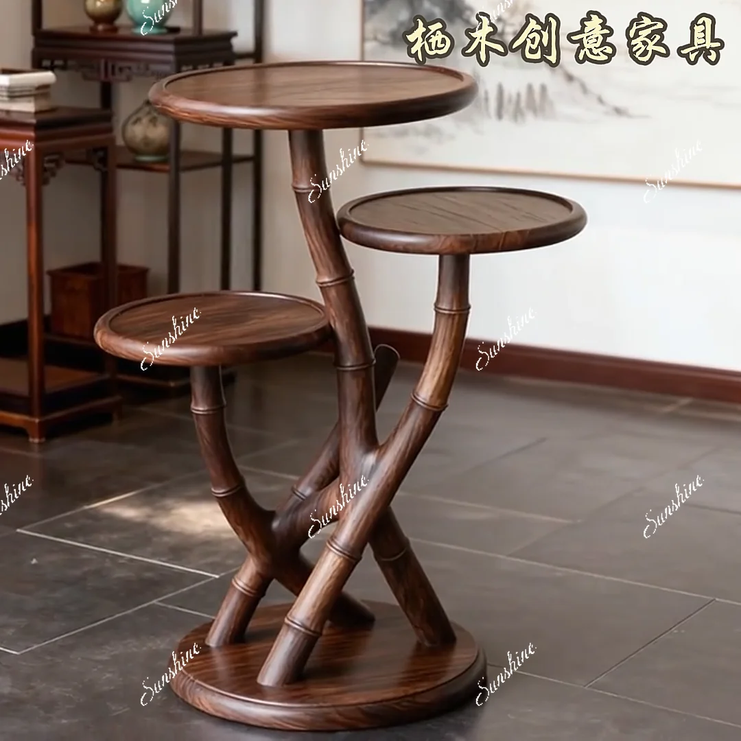 Living room flower pot frame indoor balcony multi-layer household solid wood modern simple storage
