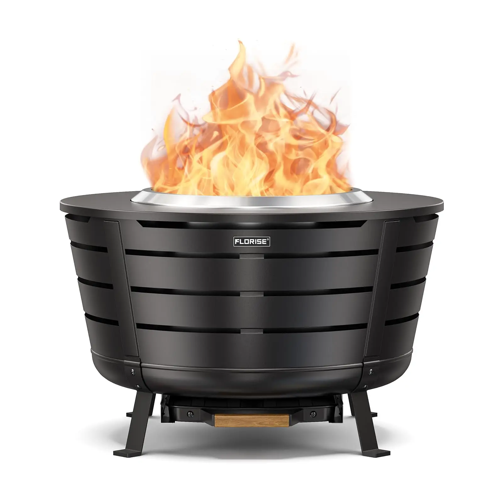 26.5 Inch Smokeless Fire Pit, Outdoor Large Wood Burning Bonfire Fireplace