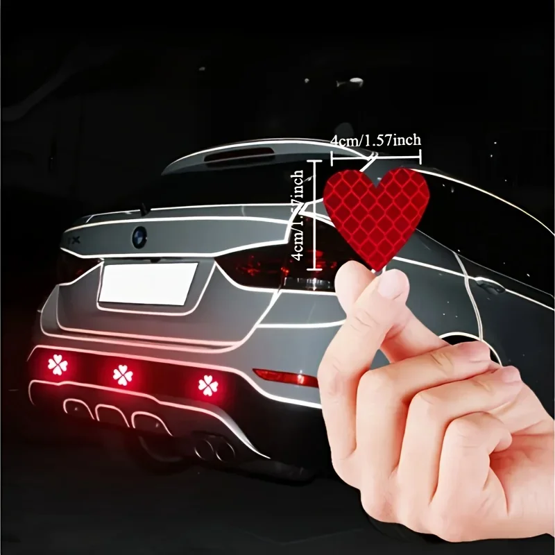 Heart-shaped reflective stickers - suitable for cars. Multi-functional stickers that enhance nighttime safety and style.