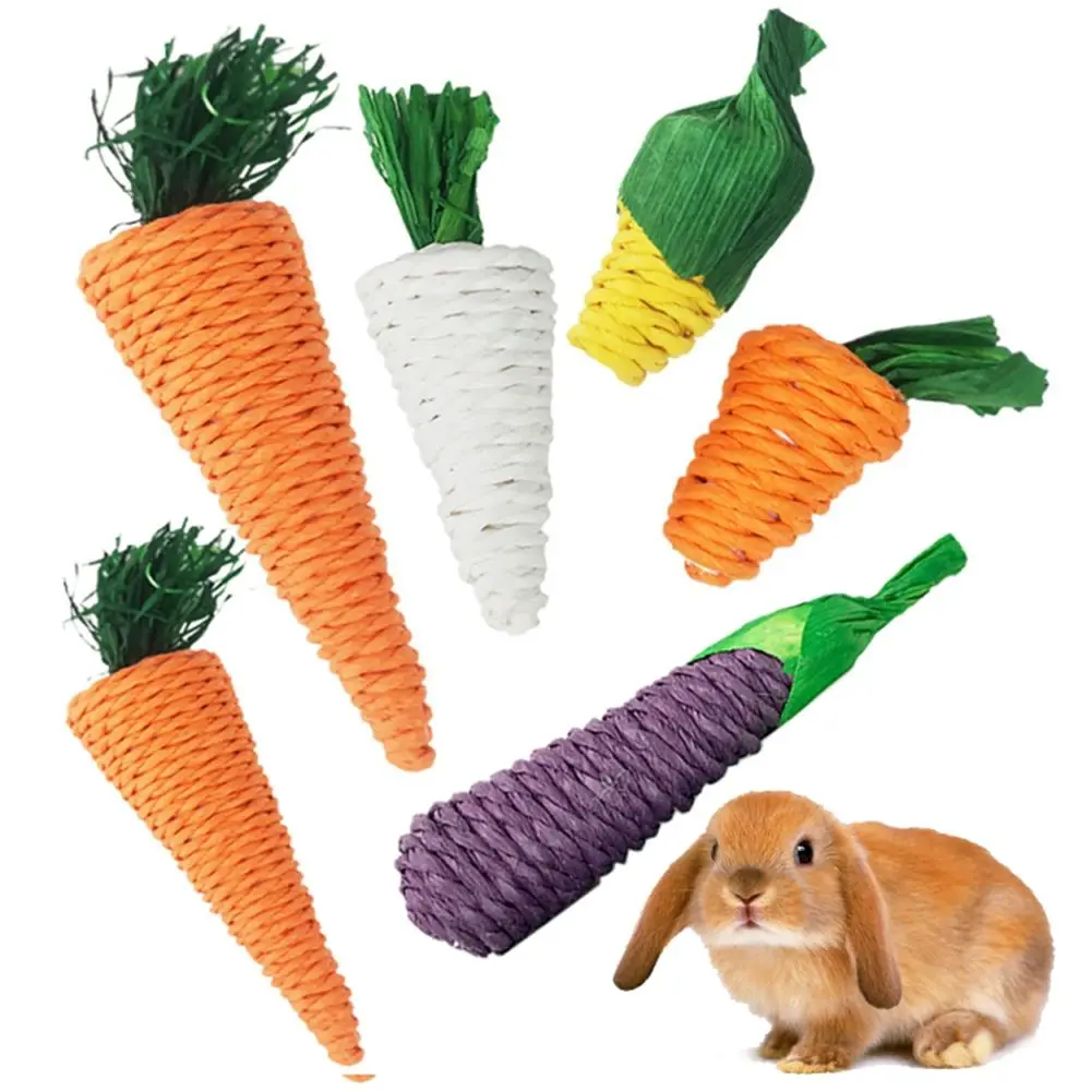 

Carrot Shaped Hamster Bite Resistant Rabbit Chew Grass Toys Carrot Molar Supplies Tooth Cleaning Toys Pet Supplies