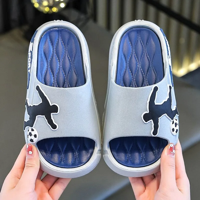 2026 Summer Boys' Cloud Soft EVA Slippers Indoor Outdoor Non Slip School Kids Casual Sandals Quick Dry Machine Washable