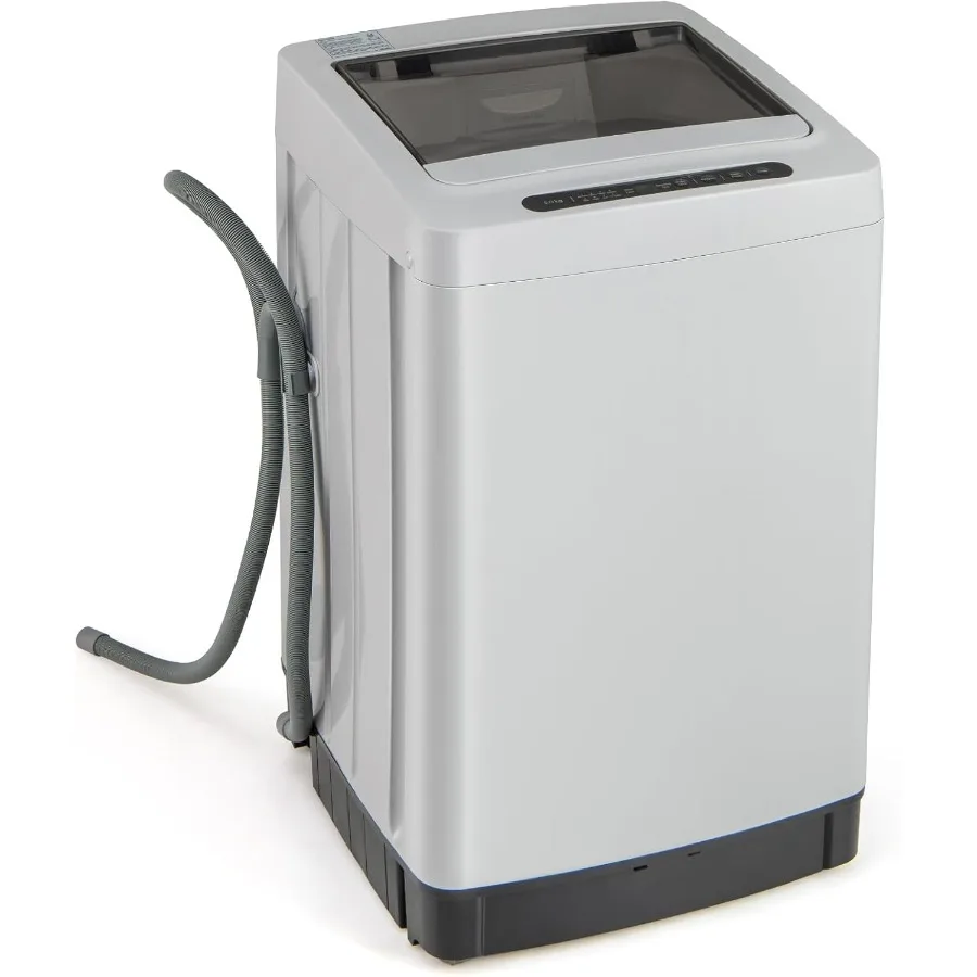 

Portable Washing Machine 11 LBS Full Automatic Portable Washer with 8 Modes 10 Water Levels LED Display Built-In Drain Pump 1.5
