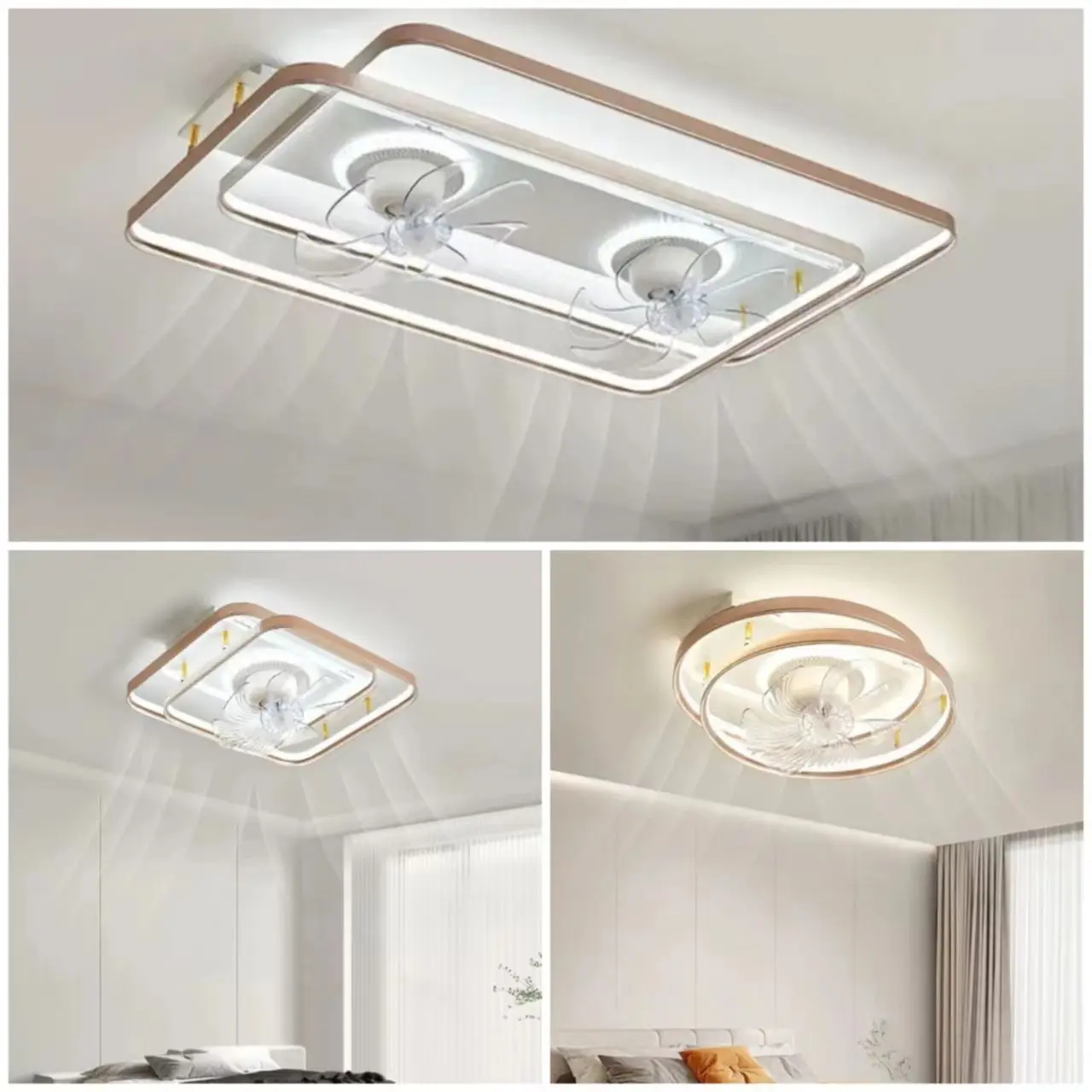 

New indoor bedroom living room intelligent voice fan light for ventilation energy saving environmental protection and simplicity