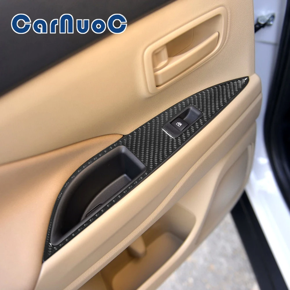 

Car Sticker Window Lift And Door Handle Decorative For Mitsubishi Outlander 2014-2016 Accessories Carbon Fiber Interior Moulding