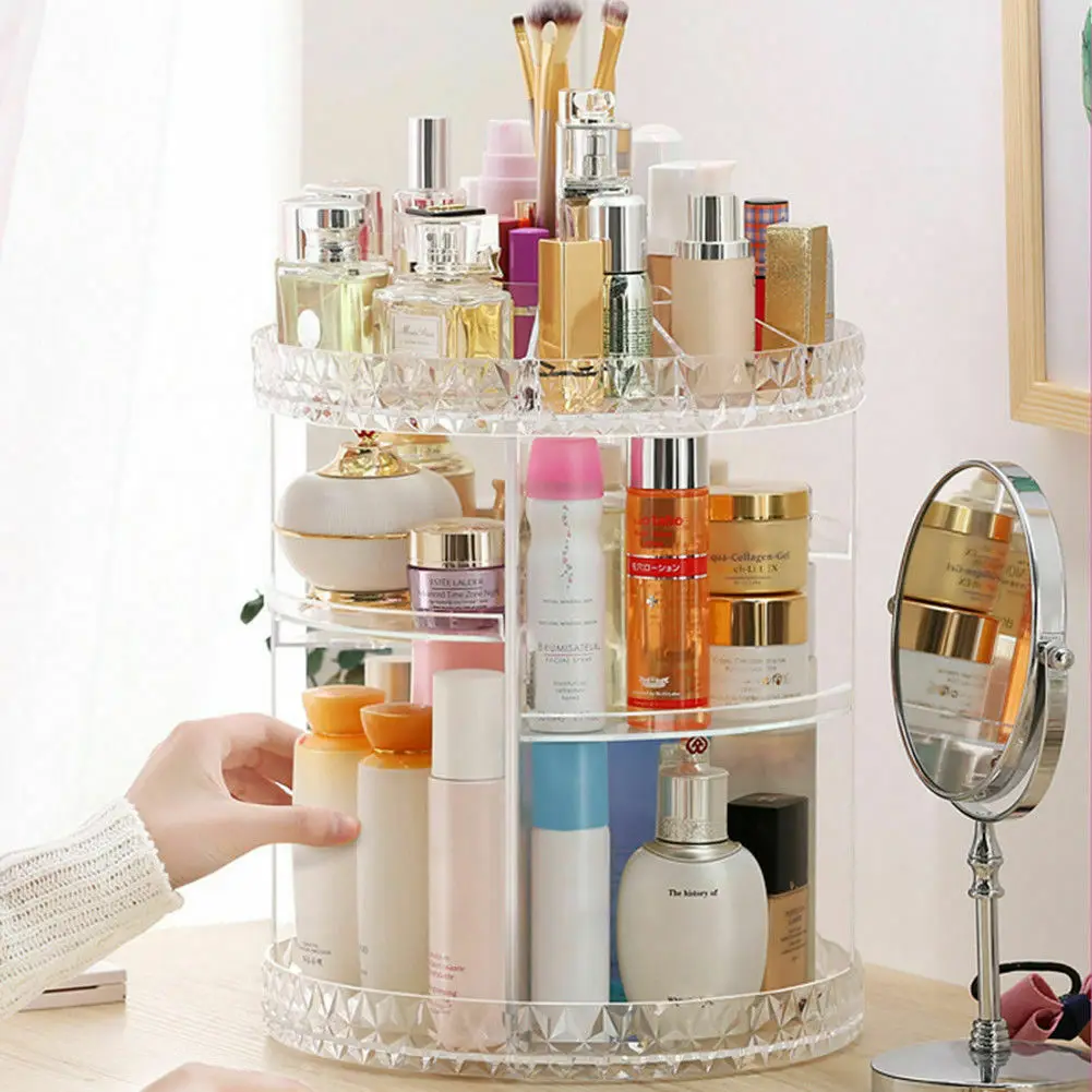 Transparent Acrylic Rotating Multifunctional Makeup Organizer