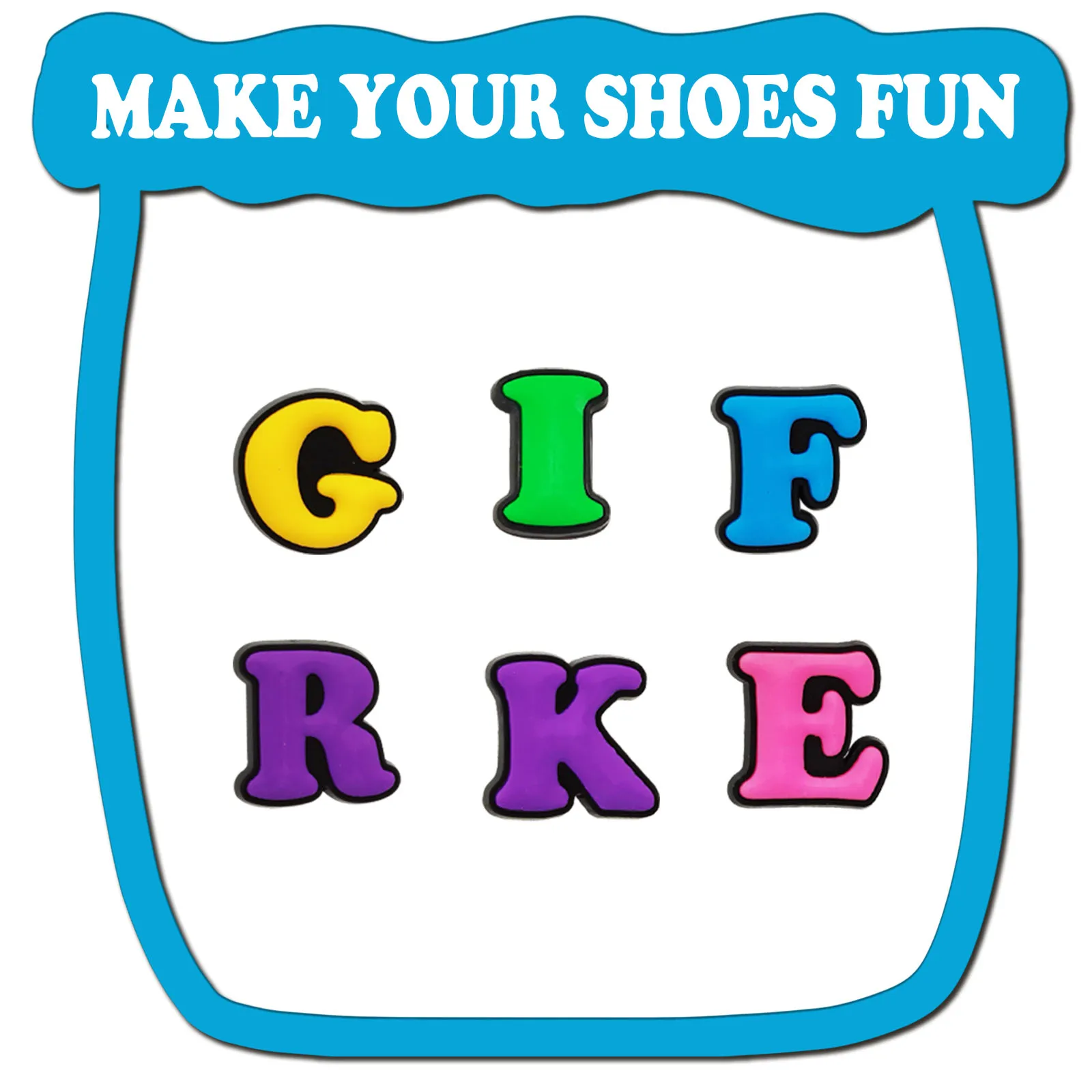 26 قطعة من سلسلة الأحذية الملونة الأبجدية للصنادل حقيبة الشاطئ، إكسسوارات زينة الأحذية ذاتية الصنع جودة ممتازة