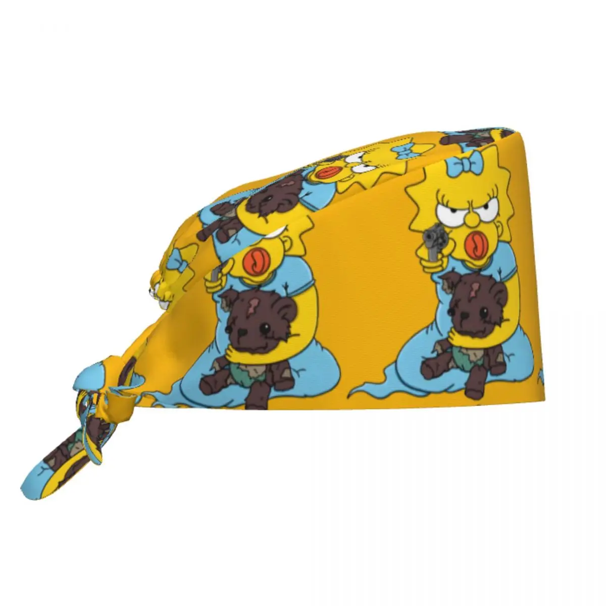 Рабочая шапочка Maggie Simpsons на заказ с пистолетом для чистки, крутая унисекс забавная мультяшная шапочка-скраб, хирургическая шапка, шапка для медсестры, шапка для медсестры