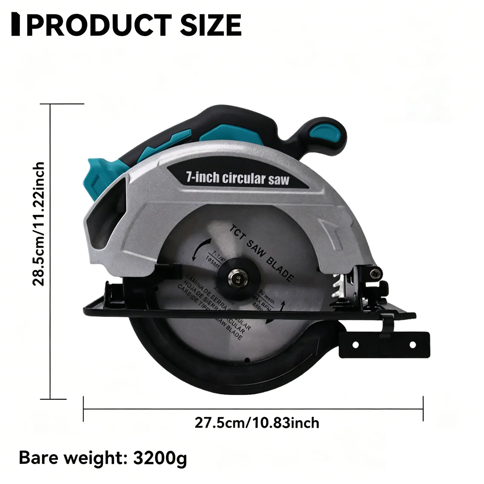 2026 New 4000W Brushless Circular Saw 185mm 11000RPM with 0-45° Bevel Cutting Compatible Makita 18V Battery for Wood Tile Cuttin view 3