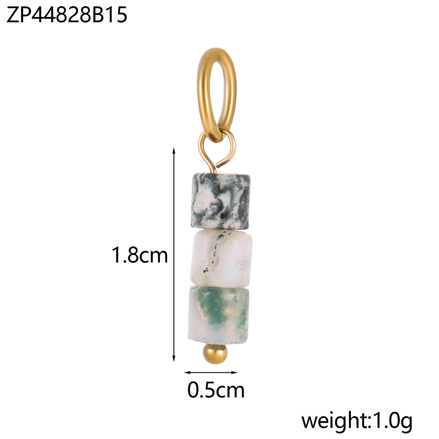 CARLIDANA New Style Natural Stone Smooth Pendant Gold Plated Natural Stone Charm Pendant for DIY Necklace and Bracelets Jewelry