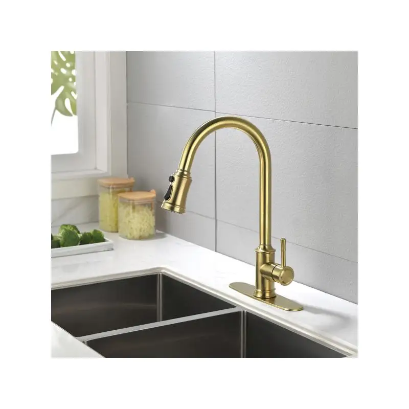 

Single Handle High Arc Pull Down Kitchen Faucet, Stainless Steel Sink Faucet with Sprayer for Easy Cleaning and Versatile Use
