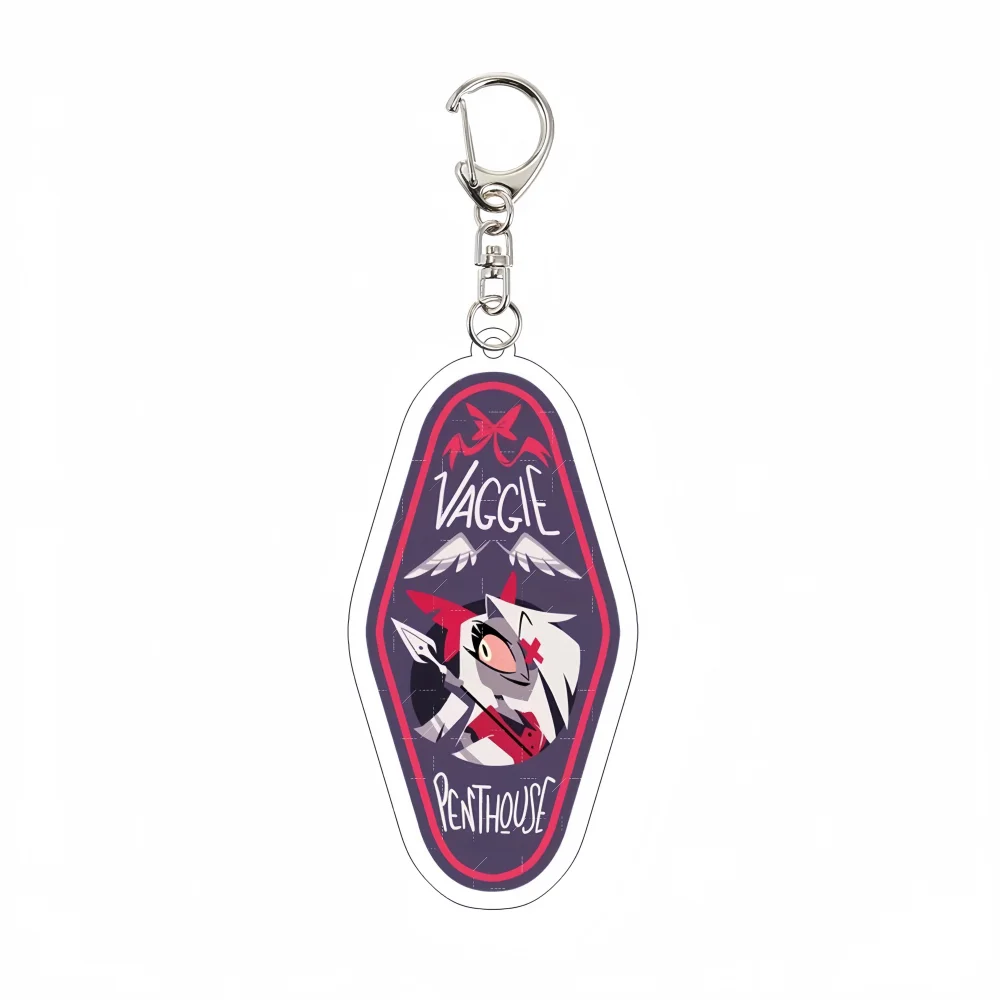 Hell Hotel retro shape double-sided high-definition key ring anime peripheral student backpack pendant small gift