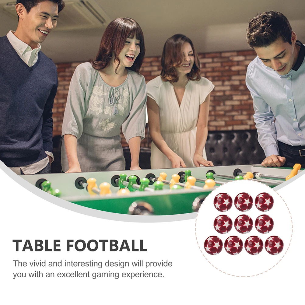 

12 Pcs Table Football Accessories 31mm Resin Star Soccer Balls Dark Red White Foosball Toy Plastic Games Replacement Parts
