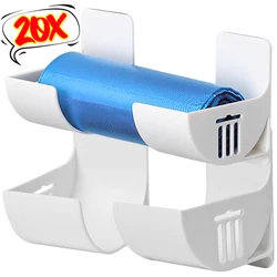 Wall Mounted Trash Bag Holder Plastic Waste Bag Dispenser Rack Self-adhesive Storage Shelf Holder For Kitchen Bathroom Organizer