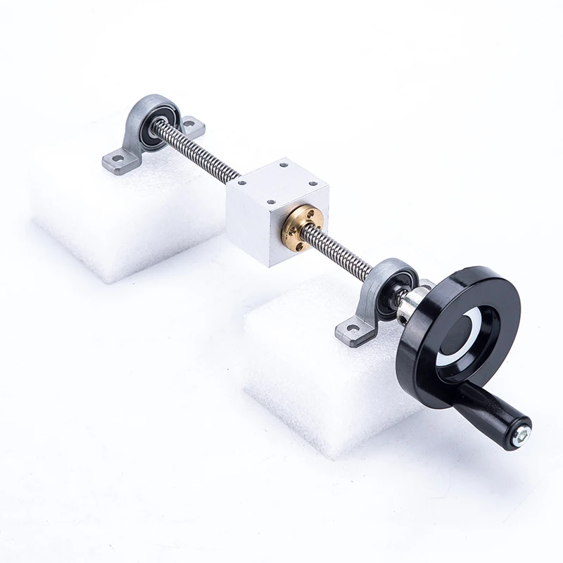T10 lead screw 10mm L250 300 400 500mm+Brass Copper Nut+KP000 or KFL000 Bearing Bracket+handwheel+Housing Bracket 3D Printer&CNC