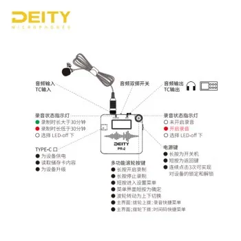 Deity PR-2 Pocket Professional Recorder with Built-in Timecode Digital Multi-Rail Collar Clip Microphones