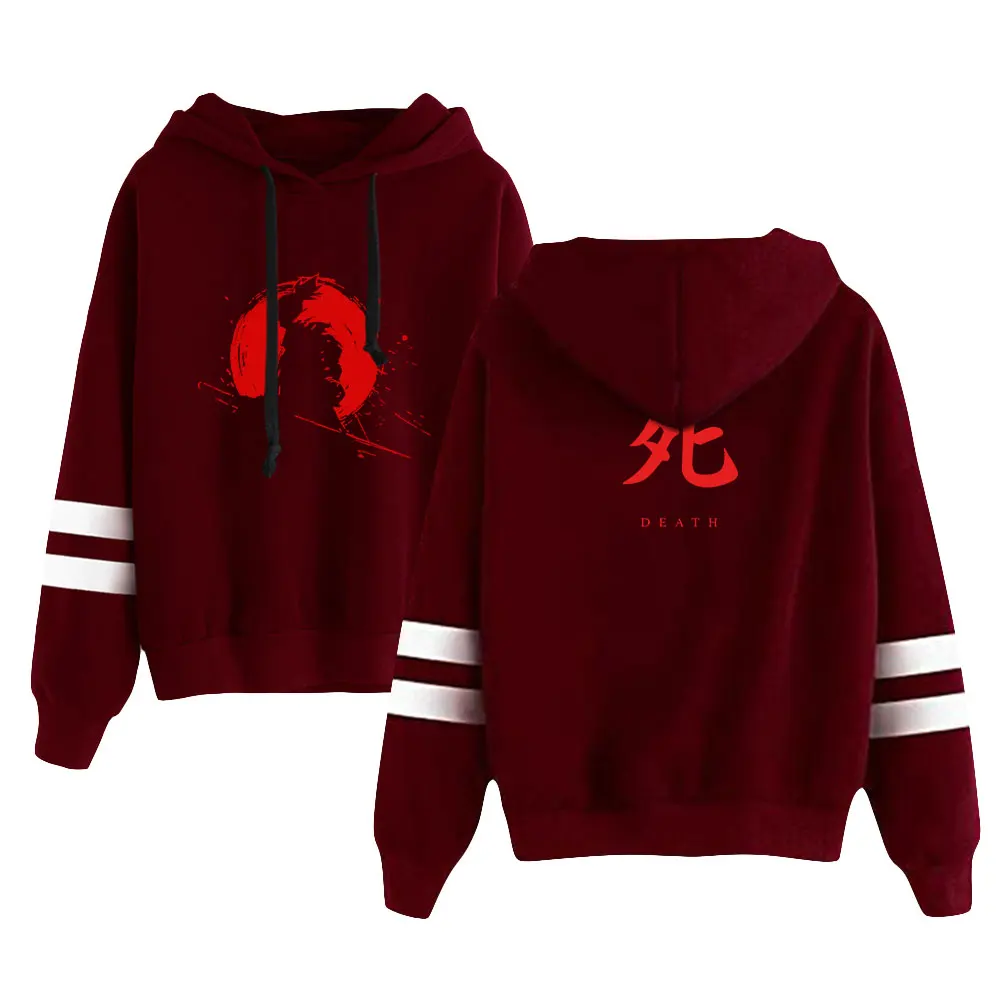 Unisex Sekiro Shadows Die Twice Game Hoodie, sem bolso barras paralelas manga moletom, mulheres e homens Hoodie, roupas Harajuku